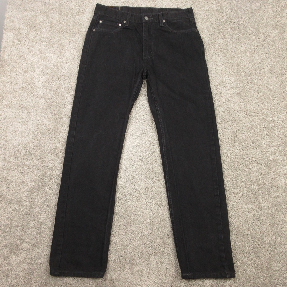 Levis‎ Jeans Mens 32x32 Black 505 Regular Straight Dark Wash Cotton Denim Pants